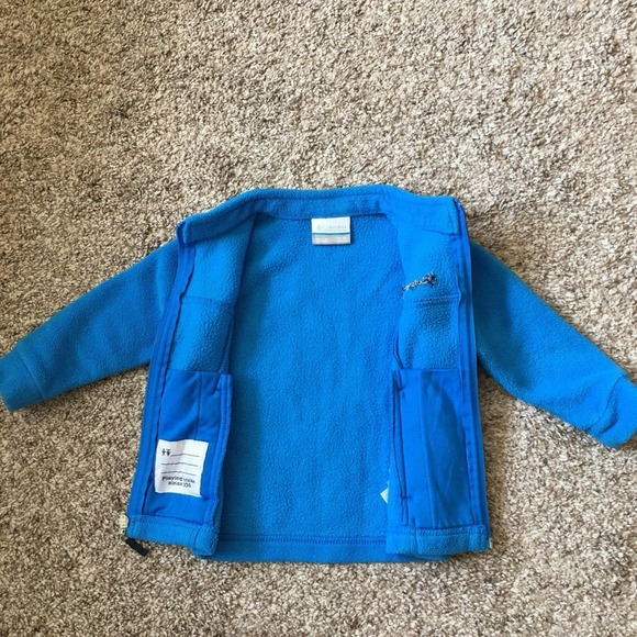 Columbia Fleece Jacket Toddler Size 12-18 Mo. Bright Blue Full Zip - Picture 3 of 8